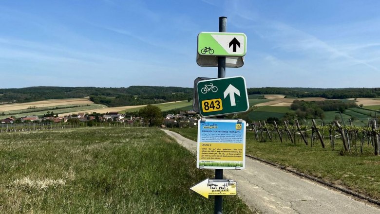 Schöner Ausblick am Radweg bei Oberthern, © Weinstraße Weinviertel