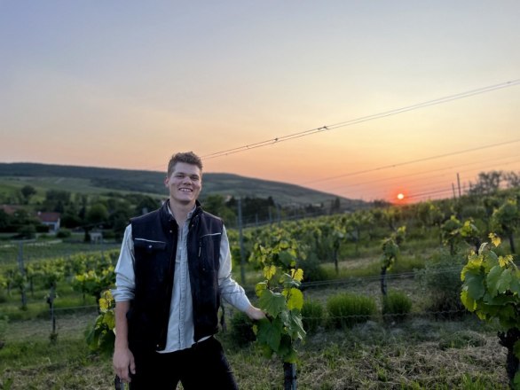 Sohn Georg hilft tatkräftig im Weingut mit, © Bio Weingut Hörmann